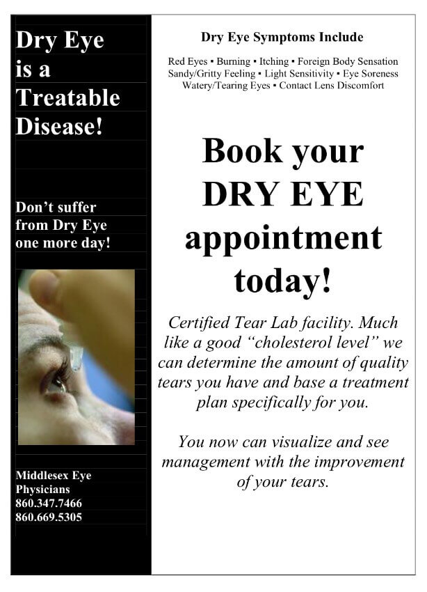 Schedule a dry eye appointment ad